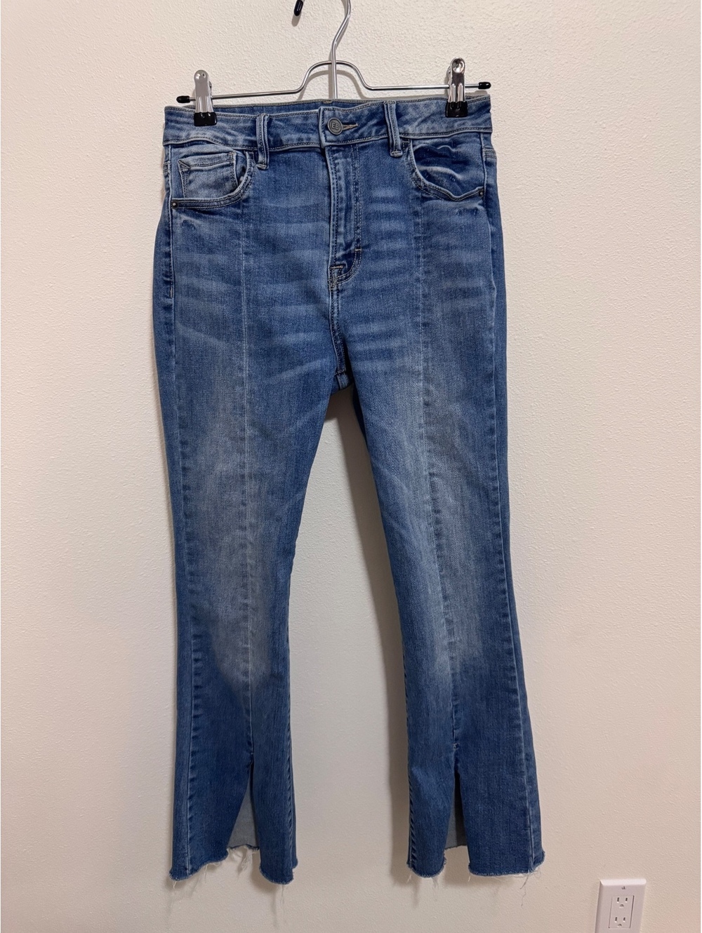 Earthbound Trading Co. Blue Denim Jeans with Front Slit Hem, Size 27